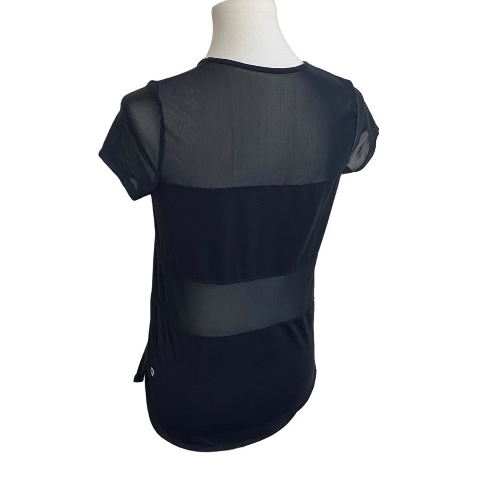 Fabletics Ladies Pull Over ActiveWear Shirt Black, Some Sheer Short Sleeve SZ XS - Picture 8 of 14